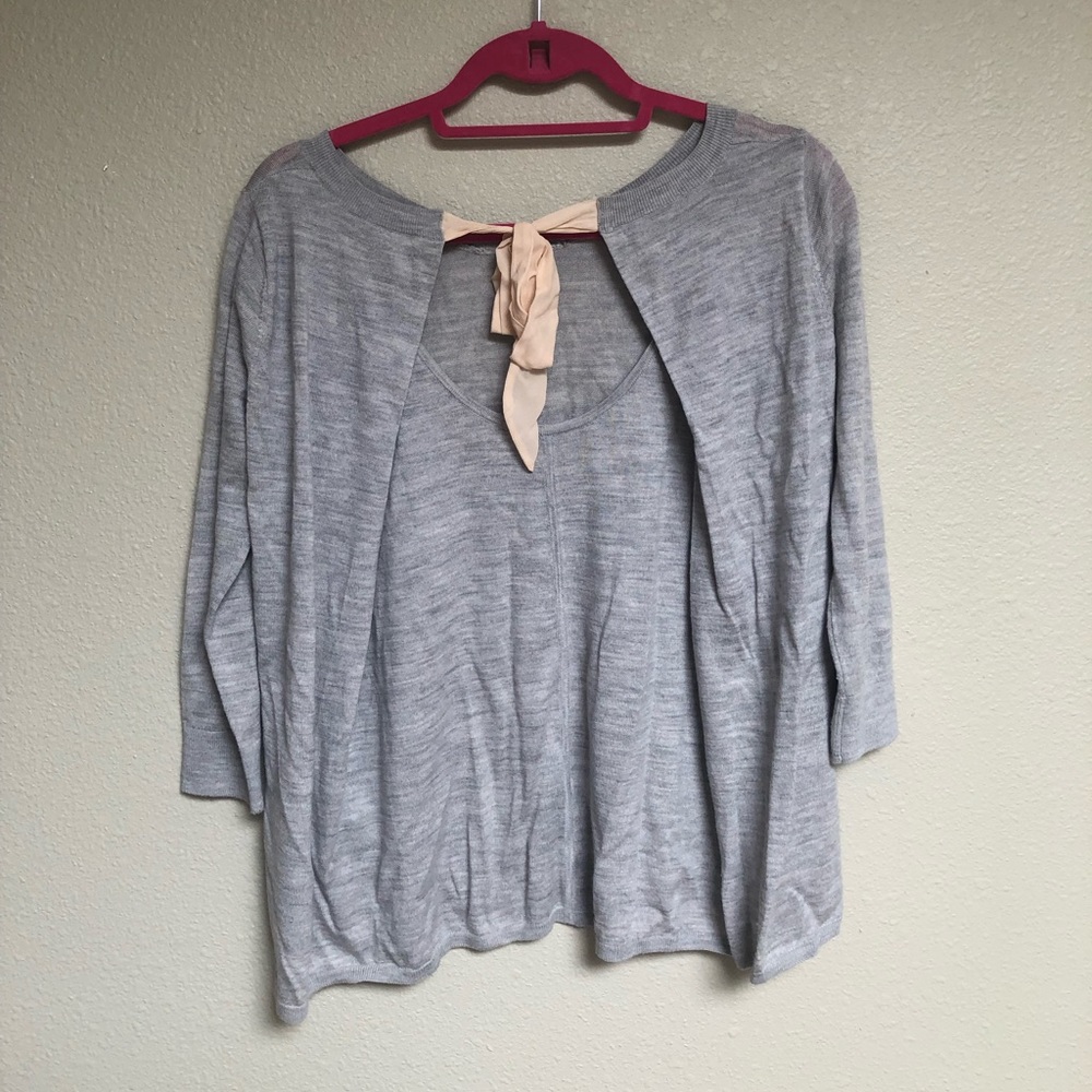Club Monaco Bow Tie Open Back Pullover Sweater XS